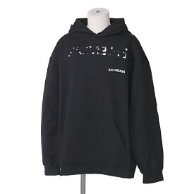 【クーポン5%OFF】バレンシアガ／BALENCIAGA "MEDIUM FIT HOODIE"　メンズ　フーディー・プルオーバーパーカー・フード付き・アートワークプリント(ブラック) 600583 TOVO6 1070／BLACK