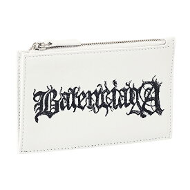 【クーポン5%OFF】バレンシアガ／BALENCIAGA "CASH L CO&CA H ENL"キャッシュジップポーチ"グラフィックロゴデザイン・カードケース＆キーポーチ(ホワイト×ブラック) 640535 2AAW3 9060／OPTIC WHITE*L BLACK