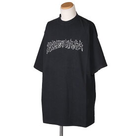 【PT5倍】バレンシアガ／BALENCIAGA”LARGE FIT T SHIRTS・ラージフィット "メンズ オーバーサイズ・デザインプリント 半袖クルーネックTシャツ(フェイデッドブラック×ホワイト) 641675 TPVQ1 1569／FADED BLACK/WHITE