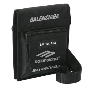 【クーポン5%OFF】バレンシアガ／BALENCIAGA "EXPLORER ストラップ付きスモール ポーチ”刺繍ロゴ・斜め掛けショルダーバッグ・クロスボディ(ブラック) 655982 2AAXT 1000／BLACK