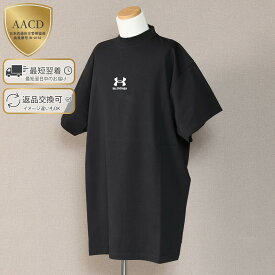 【P5倍】バレンシアガ×アンダーアーマー／BALENCIAGA*Under Armour"オーバーサイズ ロゴTシャツ" ラージフィット メンズ 半袖クルーネックTシャツ 787349 TRVB7 9034／WASHED BLACK*WHITE[返品OK]