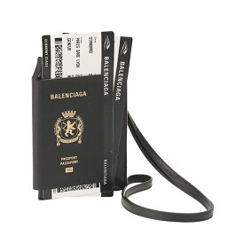 【クーポン5%OFF】バレンシアガ／BALENCIAGA " PASSPORT PHONE HOLD” ネックホルダー付きパスポートケース・カードケース・コインケース(ブラック) 787733 2AA3R 1000／BLACK