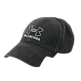 【11月SALE】【P5倍】バレンシアガ×アンダーアーマー／BALENCIAGA*Under Armour? "UA CAP" ロゴ ベースボールキャップ・帽子 (ウォッシュドブラック×ホワイト) 807145 410B2 1160／WASH BLACK*WHITE[返品OK]