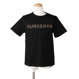 【S/S SALE＆P5倍】バーバリーチルドレン／BURBERRY CHILDREN ユージンコットン ヴィンテージロゴ刺繍 クルーネック半袖Tシャツ・トップス(ブラック・ホワイト) 8047889・8050402／BLACK・WHITE／4Y・6Y・8Y・10Y