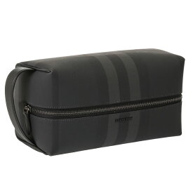 【タイムSALE＆P5倍】バーバリー／BURBERRY "WASH BAG”チェック＆レザー トラベルポーチ(チャコール) 8070279／CHARCOAL