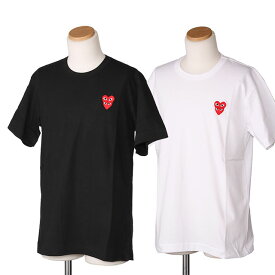 【P5倍】プレイ・コムデギャルソン／PLAY Comme des Garcons ダブルハート刺繍ロゴ・半袖クルーネックTシャツ(ブラック・ホワイト) AZ-T288-051-1・AZ-T288-051-2／BLACK・WHITE