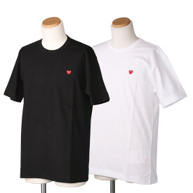 【クーポン5%OFF】プレイ・コムデギャルソン／PLAY Comme des Garcons スモールハート刺繍ロゴ・半袖クルーネックTシャツ(ブラック・ホワイト) AZ-T304-051-1・AZ-T304-051-2／BLACK・WHITE