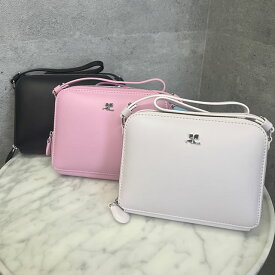【P5倍】クレージュ／COURREGES "CLOUD LEATHER BAG・クラウドレザーバッグ" 斜め掛けショルダーバッグ・ポーチ(キャンディピンク・パウダーピンク・ブラック) 323GSA058CR0010／CANDY PINK・POWDER PINK・BLACK