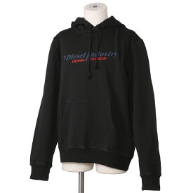 【タイムSALE＆クーポン5%OFF】ディーゼル／DIESEL ”S-GINN-HOOD-IND”フード付き長袖プルオーバー・パーカー・トレーナー(ブラック) A03744 0AJIH 96B／BLACK