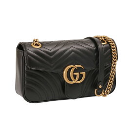 【クーポン5%OFF】グッチ／GUCCI"GGマーモント"キルティング スモールショルダーバッグ・斜め掛けチェーンショルダー・ミニバッグ(ブラック)443497 DTDIT 1000／BLACK[返品OK]
