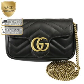 【クーポン5%OFF】グッチ／GUCCI "GG Marmont・GGマーモント"キルティングレザー スーパーミニバッグ・斜め掛けチェーンショルダーバッグ(ブラック) 476433 DTDCT 1000／BLACK[返品OK]