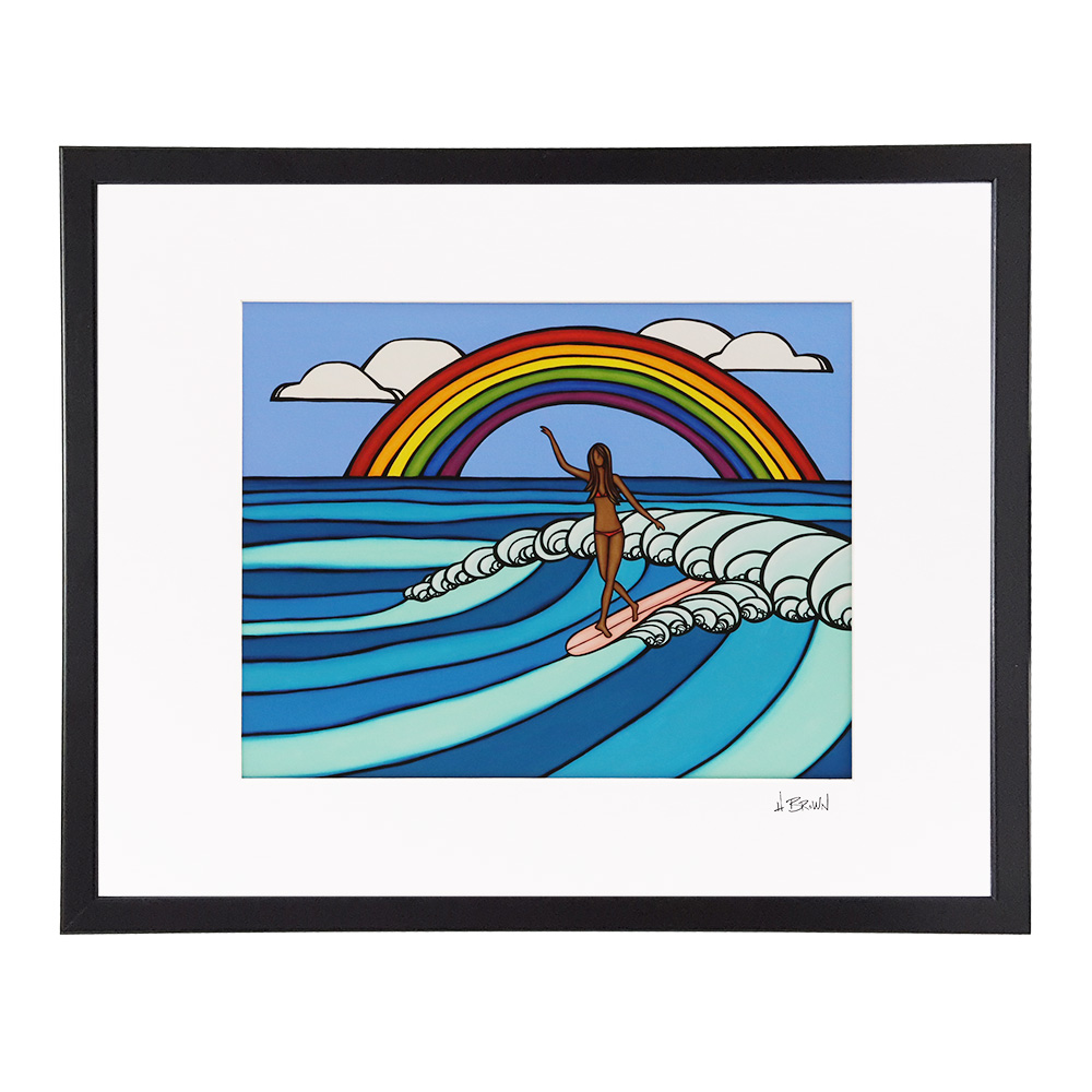 ヘザーブラウン／HEATHER BROWN "ART PRINT W40.6×H50.8cm・RAINBOW SURF・アートプリント・レインボーサーフ"Lサイズ横・サイン入り・絵画 HB9552P／RAINBOW SURF