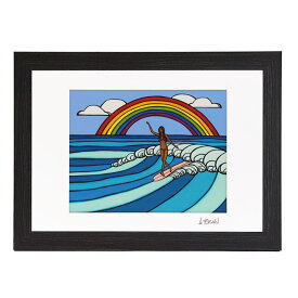 【スーパーSALE割引】ヘザーブラウン／HEATHER BROWN "ART PRINT W35.6×H28.0cm・RAINBOW SURF・アートプリント・レインボーサーフ"Mサイズ横・サイン入り・絵画 HB9551P／RAINBOW SURF