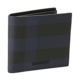 【クーポン5%OFF】バーバリー／BURBERRY "CC BILL COIN" チェック バイフォールド コインウォレット・小銭入れ付き・二つ折り財布(ネイビー) 8073284 A2519／NAVY