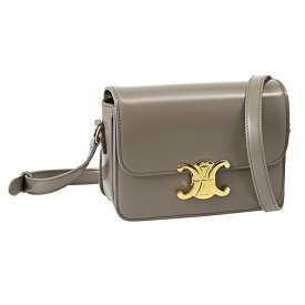 【クーポン5%OFF】セリーヌ／CELINE "ティーン トリオンフ バッグ・シャイニーカーフスキン” 斜め掛けショルダーバッグ(ぺブル) 18842 3BF4 10BL／PEBBLE