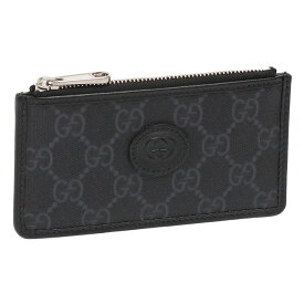 【P5倍】グッチ／GUCCI "インターロッキングG カードケース"　 GGスプリーム キャンバス×レザー　カードケース(ブラック) 697717 92TCF 1000／BLACK