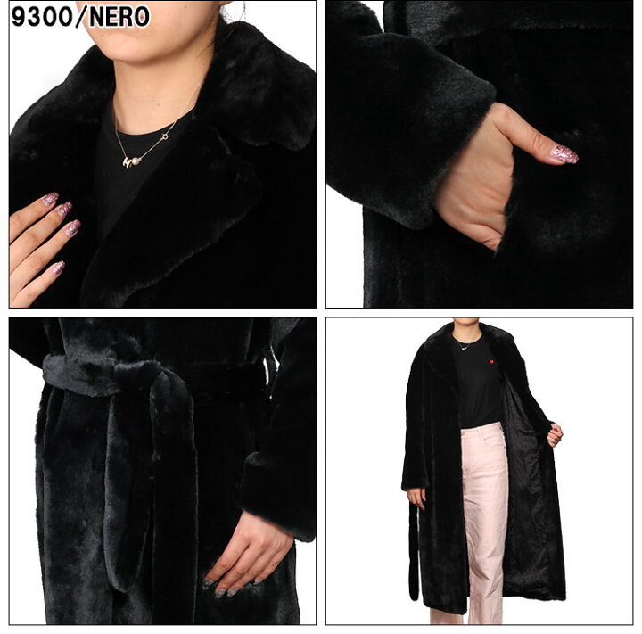 Herno ブラック ロングコート ベルト付き アウトレット】HERNO ヘルノ 