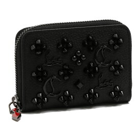 【ゲリラTIME SALE&P10倍】クリスチャンルブタン／CHRISTIAN LOUBOUTIN "W PANETTONE COIN PURSE LOUBINTHESKY・パネトーネコインパース"スタッズ付きコインケース(ブラック×ウルトラブラック) 3175223 B253