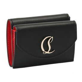 【P10倍】クリスチャンルブタン／CHRISTIAN LOUBOUTIN "LOUBI54 MINI WALLET・ルビ54ミニウォレット"3つ折り財布(ブラック×レッド) 3235108 CM6S／BLACK*GOLD