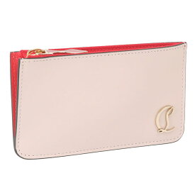 【P5倍+クーポン5%OFF】クリスチャンルブタン／CHRISTIAN LOUBOUTIN "LOUBI54 CARD HOLDER・ルビ54カードホルダー"レザー・コインケース付きカードケース(ピンクベージュ×ゴールド) 3235111 5446／LECHE*GOLD