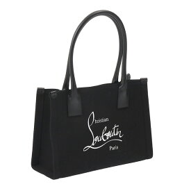 【ゲリラTIME SALE&P5倍+クーポン5%OFF】クリスチャンルブタン／CHRISTIAN LOUBOUTIN "NASTROLOUBI TOTE／W SMALL・ナストロルビ トート　スモール"　キャンバス×レザートートバッグ・ロゴ入り(ブラック) 3235233 5318 ／BLACK