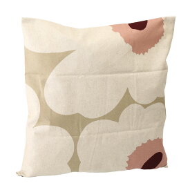 【クーポン5%OFF】マリメッコ／MARIMEKKO "UNIKKO PILLOW CASE 50*50・ウニッコ クッションカバー"50×50cm・北欧デザイン・リネン混クッションカバー (ベージュ×リネン×ローズ) 74174 887／BEIGE*LINEN*BEIGE[返品OK]