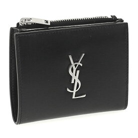 【クーポン5%OFF】サンローラン・パリ／SAINT LAURENT PARIS モノグラムYSLロゴ・レザー2つ折り財布(ブラック) 575726 0SX0E 1000／BLACK