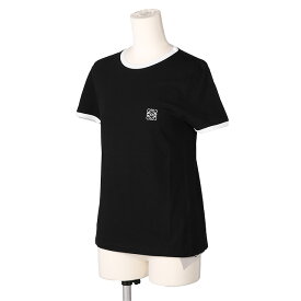 【P5倍】ロエベ／LOEWE "スリムフィット Tシャツ(コットン)"クルーネック半袖Tシャツ(ブラック×ホワイト) S359Y22X28 1102／BLACK*WHITE