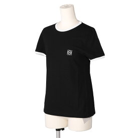 【クーポン5%OFF】ロエベ／LOEWE "スリムフィット Tシャツ(コットン)"クルーネック半袖Tシャツ(ブラック×ホワイト) S359Y22X28 1102／BLACK*WHITE