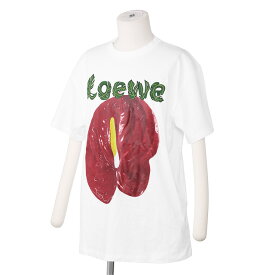 【S/S SALE＆P5倍】ロエベ／LOEWE "ロエベ アンスリウム フラワー Tシャツ（コットンジャージー"クルーネック半袖Tシャツ(ホワイト×レッド) S540Y22X28 540 2107／WHITE*RED