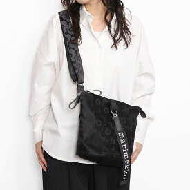 【エントリーでP5】マリメッコ／MARIMEKKO ナイロン ショルダーバッグ ウニッコ柄 "Carry All Unikko キャリーオールウニッコ" 斜め掛け クロスボディ(ブラック) 92227 999／BLACK[返品OK]