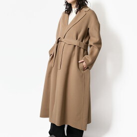【クーポン5%OFF】エス マックスマーラ／S' MAX MARA "ESTURIA・エストゥリア" ピュア ヴァージンウール ダブルフェイス コート・レディース・ベルト付き・ロング丈(ブラック・グレー・キャメル) 2529016081600 013・069・045／BLACK・GRAY・CAMEL[返品OK]