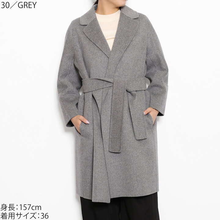 超美品MaxMaraマックスマーラグレーコートゆったりMヴァージンウール 