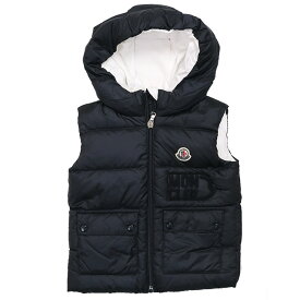 【タイムSALE＆クーポン5%OFF】モンクレールベビー・キッズ・ユニセックス／MONCLER BABY KID'S"AMY VEST"　ナイロン素材・フード付き・ライトダウンベスト(ネイビー)1A00022 595FE 778／I2／NAVY／18*24・2A・3A