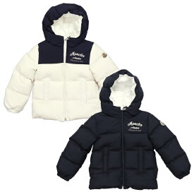 【P5倍】モンクレールベビー・キッズ・男の子／MONCLER BABY KID'S "JOE JACKET・ジョー" ロゴ入り・フード付き・パファーダウンジャケット(ネイビー・ホワイト) 1A00024 54A81 778・034／NAVY・WHITE／I2／18*24・2A・3A