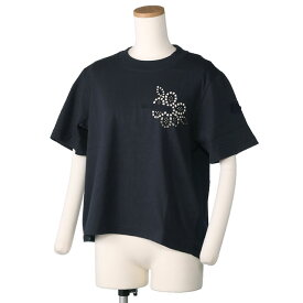 【4月目玉&クーポン5%OFF】モンクレール／MONCLER 刺繍フラワーロゴ クルーネック半袖Tシャツ(ネイビー) 8C000 28 829HP 778／NAVY