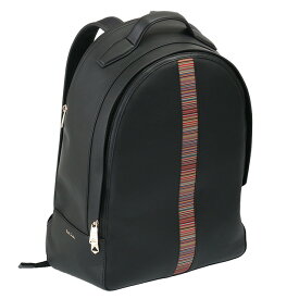 【タイムSALE＆P5倍】ポールスミス／PAUL SMITH"MEN BAG BACKPACK SIGNATURE STRIPE "シグネチャーストライプデザイン・バックパック・デイパック・リュック(ブラック)M1A 6596 BMULTI 79／BLACK