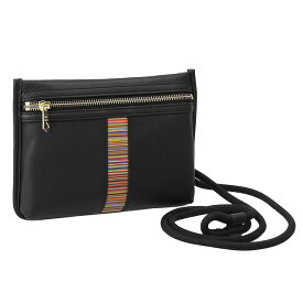 【4月目玉&P5倍】ポールスミス／PAUL SMITH"MEN BAG MUSETTE MULTI SIGNATURE STRIPE "シグネチャーストライプクロスボディ・斜め掛けショルダーバッグ・クラッチバッグ(ブラック) M1A 7248 BMULTI 79