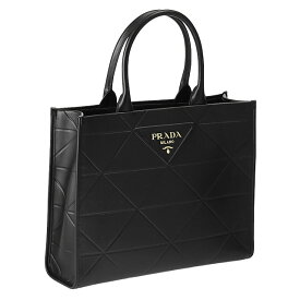 【S/S SALE＆クーポン5%OFF】プラダ／PRADA "プラダ シンボル トップステッチ レザー ラージ バッグ" ハンドバッグ(ブラック) 1BA377 SOFT CALF(ASK)NERO