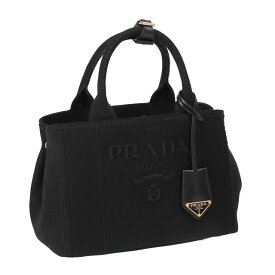 【クーポン5%OFF】プラダ／PRADA カナパファブリック ハンドバッグ・2WAYハンド・ショルダーバッグ・コットンキャンバス トートバッグ(ブラック) 1BG464 CANAPA RICAMO (2CYA) NERO