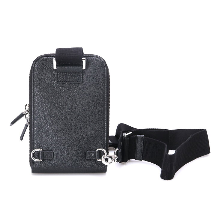 プラダ ストラップ付レザースマートフォンケース PRADA ブラック 