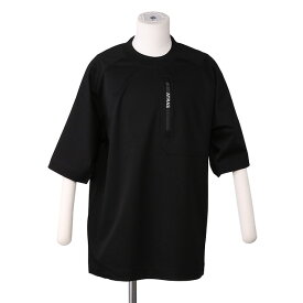 【S/S SALE＆P5倍】タトラス／TATRAS "JANI・ジャニ"ロゴファスナー付き オーバーサイズ クルーネック半袖Tシャツ(ブラック・ホワイト) MTLA23S8004-M 01・10／BLACK・WHITE