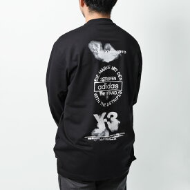 【P5倍】アディダス・ワイスリー／ADIDAS・Y-3 ”Y-3 GRAPHIC LONG SLEEVE TEE・グラフィック ロング スリーブ ティー” メンズ・レディース 長袖クルーネックTシャツ(ブラック) JX4747／BLACK