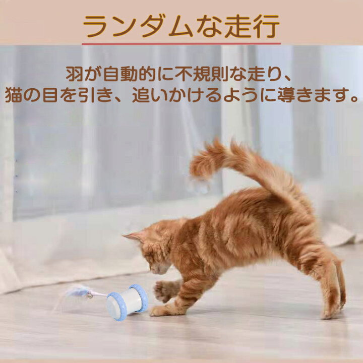 楽天市場 P5倍 猫 おもちゃ 一人遊び 電動 自動 ネコ おもちゃ ねこ 猫じゃらし キャットトイ キャットおもちゃ 自動回転 羽のおもちゃ 猫用品 運動不足解消 ストレス解消 Ledライト付き 取り外せる鈴付き羽棒 ねこ おもちゃ 安全素材 室内 360度自転ボール 送料無料