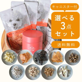 犬 おやつ ギフトセット 選べる3点＋保存缶 国産 無添加 キャニスター缶 密閉 詰め合わせ 送料無料 犬用 プレゼント 誕生日 IMA アイマ