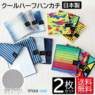 クールタオル 冷感タオル ハーフハンカチ 2枚セット 接触冷感 首 ネック ネッククーラー 日本製 11cm×25…