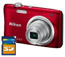 今ならSDカード8GB差し上げます【送料無料】Nicon・ニコン デジカメ COOLPIX A100 レッド【COOLPIX S2900後継機】【楽ギフ_包装】...