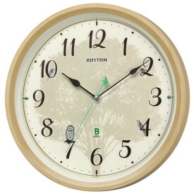 【送料無料】RHYTHM・リズム時計 電波掛時計 8MN409SR06 日本野鳥の会 四季の野鳥 報時掛時計409