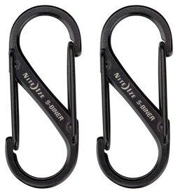 【2/28までポイント10倍】【ゆうパケットで送料無料】NITE IZE NI00837 エスビナー #1 ブラック 2個入り Sカラビナー Sシリーズ ナイトアイズ