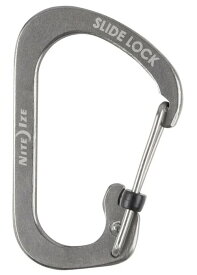 【2/28までポイント10倍】【ゆうパケットで送料無料】NITE IZE NI03053 スライドロックカラビナー #2 ステンレスシルバー D型カラビナ スライドロック機能 ナイトアイズ